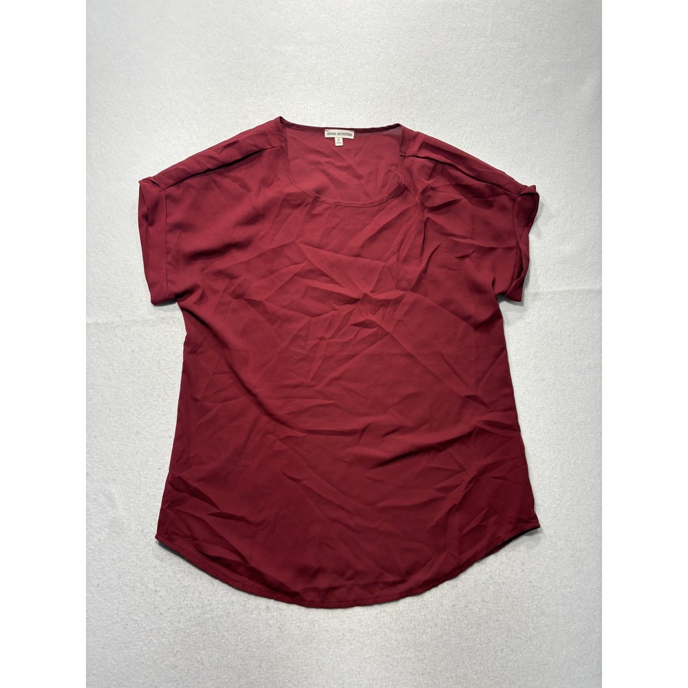 Zenana Outfitters Blouse Womens XL Red Scoop Neck Dolman Tunic Top QT-2500